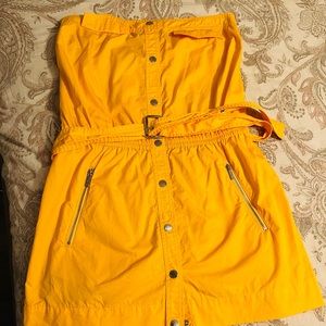 MICHAEL KORS Yellow Strapless Dress